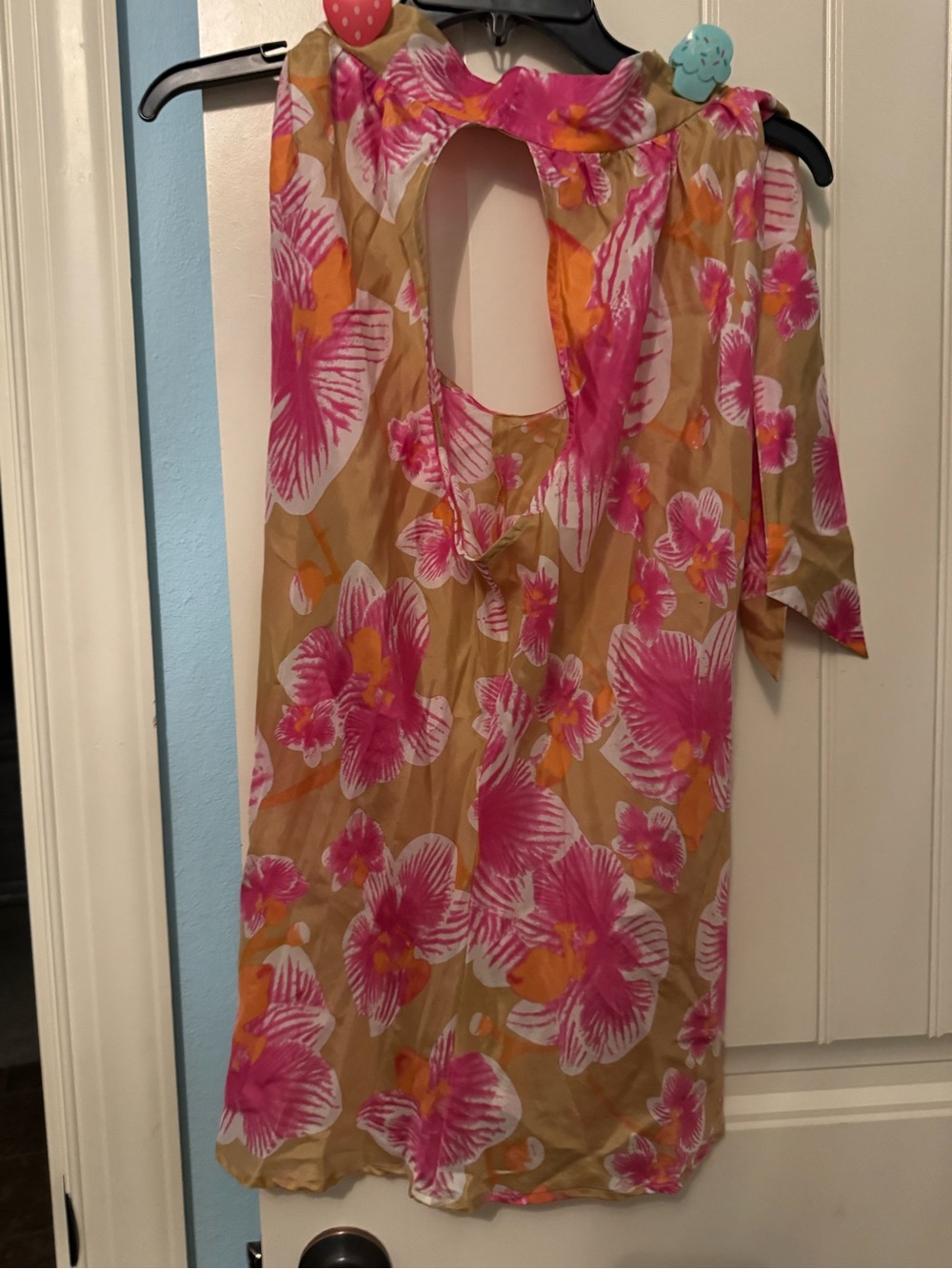 Cache Pink Floral Halter Tunic with Tan Accents - Picture 11 of 11